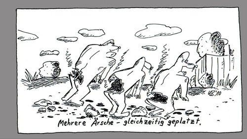 Cartoon: Mist! (medium) by Leichnam tagged mist,arsch,ärsche,geplatzt,mehrere,leichnam,gleichzeitig
