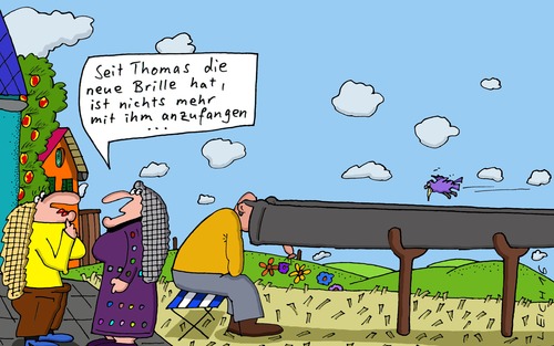 Cartoon: neu (medium) by Leichnam tagged neu,thomas,brille,optik,freundinnen,dicke,gläser,kassengestell