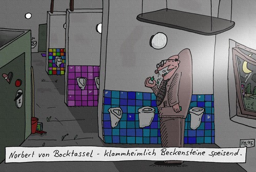 Cartoon: Norbert (medium) by Leichnam tagged vorliebe,speisen,essen,klammheimlich,pissbecken,urin,beckensteine,toilette,wc,norbert