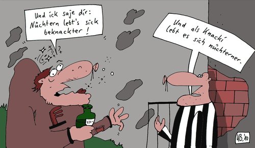 Cartoon: nüchtern (medium) by Leichnam tagged nüchtern,besoffen,knast,freiheit,knacki