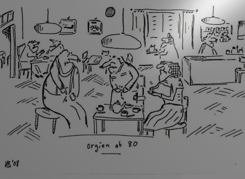 Cartoon: Orgien ab 80 (medium) by Leichnam tagged orgie,orgien,seniorenheim,altenheim,rentner