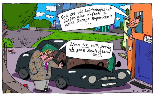 Cartoon: Rat (medium) by Leichnam tagged rat,wirtschaft,politik,bedeutend,garage,zuparken,deutschland,überheblichkeit,spott,stinkstiefel,unsympath