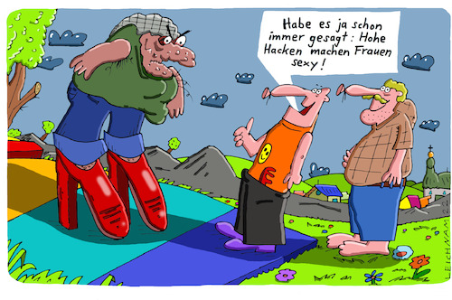 Cartoon: schon immer (medium) by Leichnam tagged immer,schuhwerk,hoch,sexy,leichnamcartoon