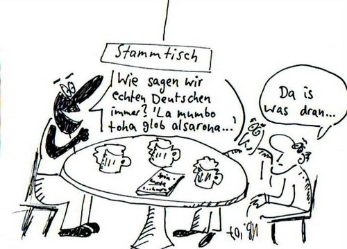 Cartoon: Stammtisch (medium) by Leichnam tagged stammtisch,leichnam,deutschland,schwarzer,afrika,kneipe