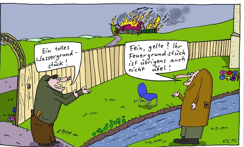 Cartoon: toll (medium) by Leichnam tagged toll,wassergrundstück,feuer,brand,fein,gelle,nicht,übel,bach,begeisterung,flammen,rauch
