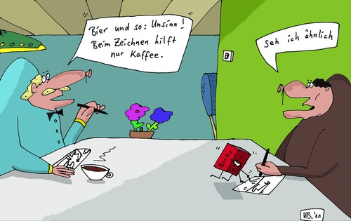 Cartoon: Unsinn! (medium) by Leichnam tagged unsinn,kalauer,leichnam,bier,kaffee,helfer,zeichnen,ähnlich,cartoonisten