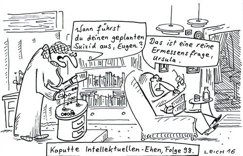 Cartoon: Ursula (medium) by Leichnam tagged ursula,eugen,ehe,intellektuell,suizid,ermessensfrage,selbstmord,kaputt