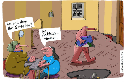 Cartoon: Verwunderung (medium) by Leichnam tagged verwunderung,ankleidezimmer,leichnam,leichnamcartoon