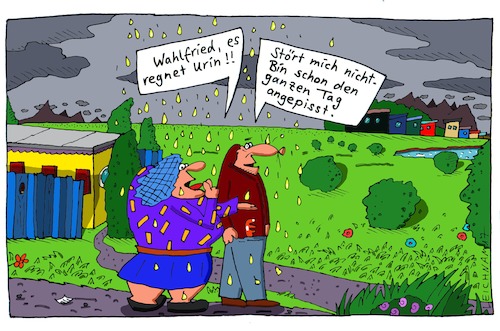 Cartoon: Wetter (medium) by Leichnam tagged wetter,leichnam,leichnamcartoon,urin,regen,tropfen,wahlfried,angepisst