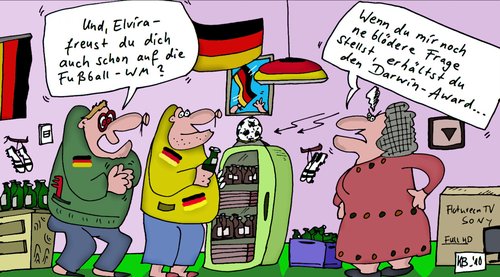 Cartoon: WM (medium) by Leichnam tagged wm,fußball,elvira,darwin,award,vorfreude