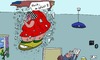 Cartoon: Huch - so leicht? (small) by Leichnam tagged huch,leicht,waage,durchbruch,decke,erschrocken,dick,fett,leichnam,wohnung