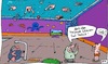 Cartoon: Neuheit (small) by Leichnam tagged neuheit unterm dach hallenbad schwimmbad plantschen wasser technik nach oben weisend gelle