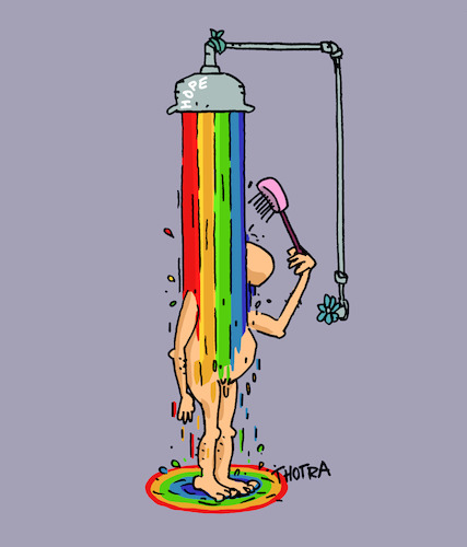 Cartoon: Hope (medium) by Trantow tagged pandemie,virus,hoffnung,hope,bath,bad,corona,2021,pandemie,virus,hoffnung,hope,bath,bad,corona,2021