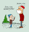 Cartoon: Weihnachtsmann (small) by Trantow tagged weihnachten,weihnachtsmann,kind,winter,maske,corona,pandemie,virus