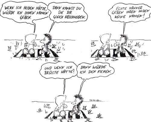 Cartoon: echte männer (medium) by kusubi tagged kusubi