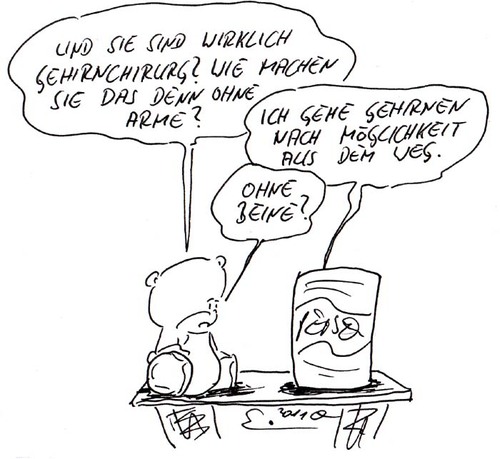 Cartoon: teddy und dose (medium) by kusubi tagged kusubi