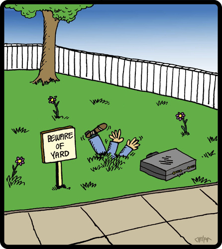 Cartoon: Attack Yard (medium) by cartertoons tagged yard,grass,lawn,surreal,signs,postings,eating,horror,yard,grass,lawn,surreal,signs,postings,eating,horror
