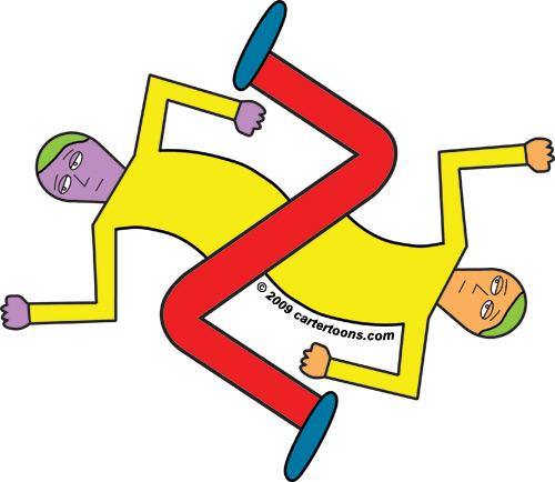 Cartoon: Double running man (medium) by cartertoons tagged illusion,running,man