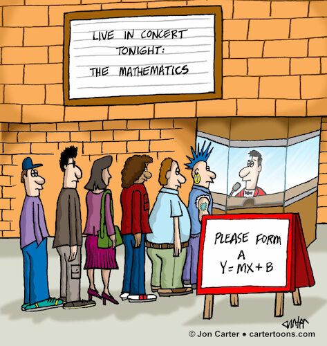 Cartoon: Math Concert (medium) by cartertoons tagged math2022,music,concerts,queue,lines,waiting,venues,theatre,math2022,music,concerts,queue,lines,waiting,venues,theatre