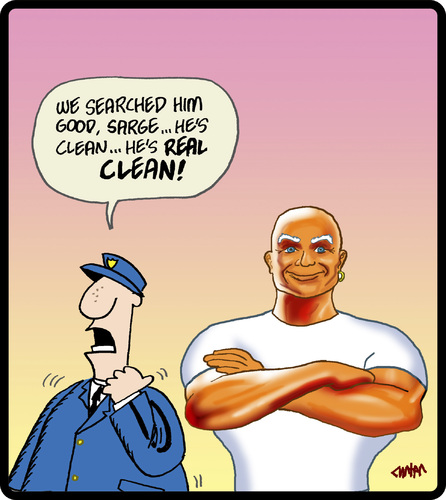 Cartoon: Mr Clean (medium) by cartertoons tagged mr,clean,police,corporate,mascots,crime,fraud,mr,clean,police,corporate,mascots,crime,fraud