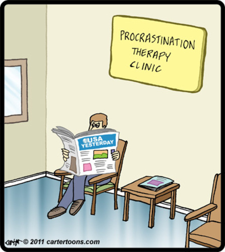 Cartoon: USA Yesterday (medium) by cartertoons tagged newspaper,waiting,room,procrastinate