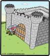 Cartoon: Credit card castle break in (small) by cartertoons tagged credit,card,castle,medieval,gate