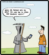 Cartoon: Death Status (small) by cartertoons tagged death,grim,reaper,smartphones,technology,facebook,apps,status