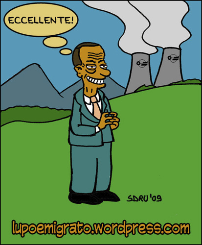Cartoon: Mr. Berns (medium) by sdrummelo tagged mr,burns,simpsons,no,nuclare,nukes,berlusconi