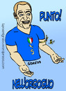 Cartoon: Fabio Cannavaro (small) by sdrummelo tagged caricatura,cannavaro,droga,puntura,ape,video,orgoglio,calcio,calciatore,soccer,football,player