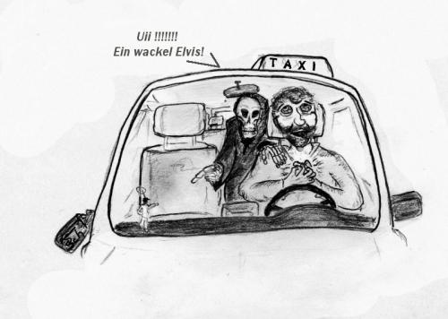 Cartoon: Wackelelvis (medium) by swenson tagged elvis,taxi,tod,dath