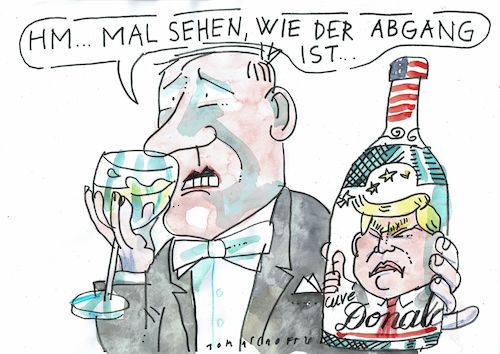 Cartoon: Abgang (medium) by Jan Tomaschoff tagged trump,usa,wahl,trump,usa,wahl