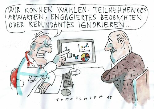 Cartoon: abwarten (medium) by Jan Tomaschoff tagged arzt,patient,behandlung,abwarten,arzt,patient,behandlung,abwarten