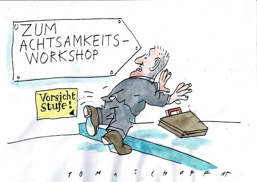 Cartoon: achtsam (medium) by Jan Tomaschoff tagged achtsamkeit,stress,eile,achtsamkeit,stress,eile