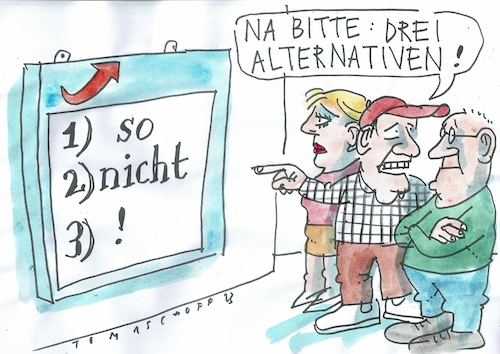 Cartoon: AfD (medium) by Jan Tomaschoff tagged alternativen,phrasen,afd,alternativen,phrasen,afd