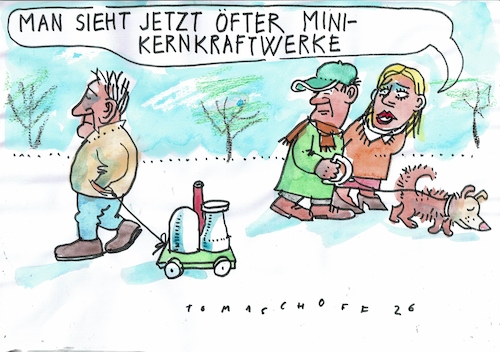 Cartoon: AKW (medium) by Jan Tomaschoff tagged atom,kraftwerk,miniteaktor,atom,kraftwerk,miniteaktor