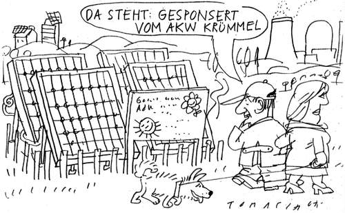 Cartoon: AKW Krümmel (medium) by Jan Tomaschoff tagged akw,krümmel,solarenergie,atomkraft