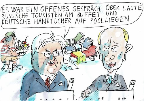 Cartoon: all inclusive (medium) by Jan Tomaschoff tagged touriten,buffet,russland,deutschland,touriten,buffet,russland,deutschland