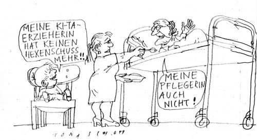 Cartoon: Alt und Jung (medium) by Jan Tomaschoff tagged pflege,gesundheitsreform