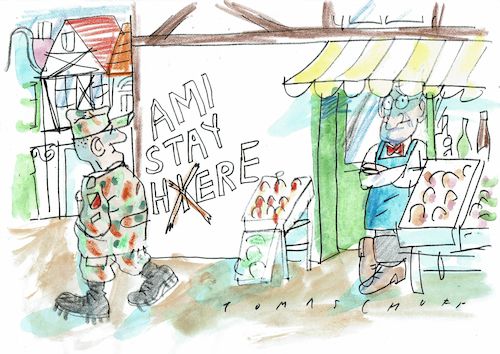Cartoon: Ami (medium) by Jan Tomaschoff tagged us,armee,deutschland,trump,us,armee,deutschland,trump