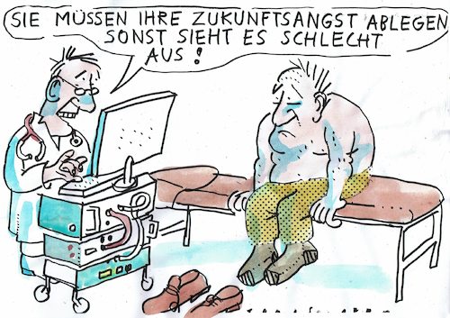 Cartoon: Angst (medium) by Jan Tomaschoff tagged angst,pessimismus,gesundheit,angst,pessimismus,gesundheit