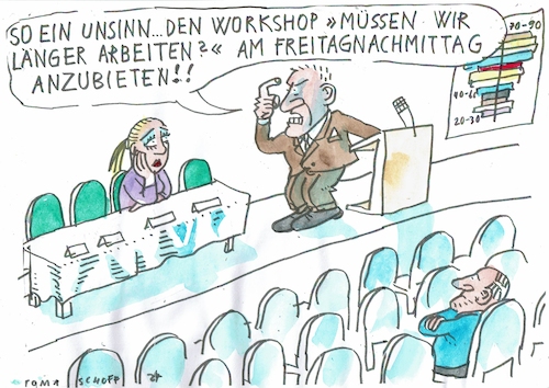 Cartoon: Arbeit (medium) by Jan Tomaschoff tagged arbeit,freizeit,demografie,arbeit,freizeit,demografie