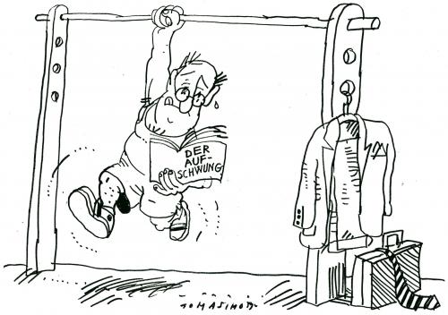 Cartoon: Aufschwung (medium) by Jan Tomaschoff tagged aufschwung,sport,training,wirtschaft,turnen,aufschwung,sport,training,wirtschaft,turnen,turner,reck,turngerät,sportgerät,konjunktur,wirtschaftswachtum,volkswirtschaft,bruttoinlandsprodukt