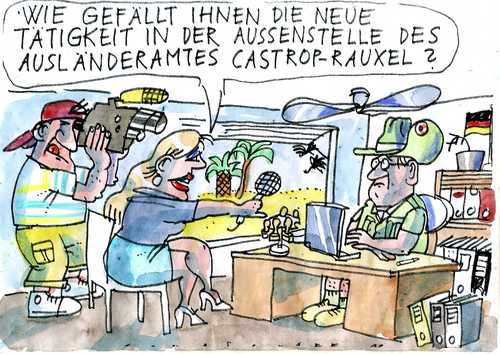 Cartoon: Aussenstelle (medium) by Jan Tomaschoff tagged migration,ausländer,migration,ausländer