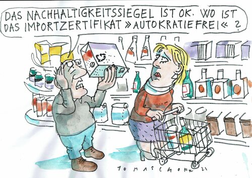 Cartoon: Autokratie (medium) by Jan Tomaschoff tagged demokratie,autokratue,handel,demokratie,autokratue,handel