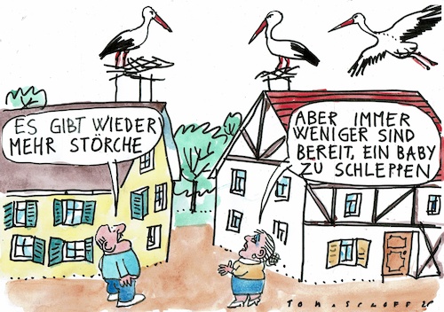 Cartoon: Babys (medium) by Jan Tomaschoff tagged geburtenrückgang,störche,demografie,geburtenrückgang,störche,demografie