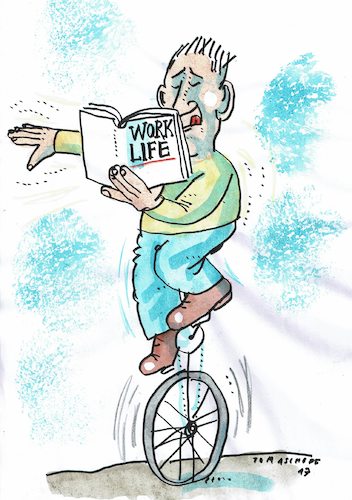 Cartoon: Balance (medium) by Jan Tomaschoff tagged work,life,balance,berufsstress,work,life,balance,berufsstress