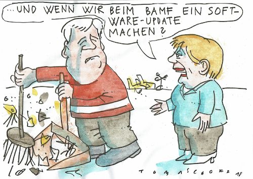 Cartoon: BAMF (medium) by Jan Tomaschoff tagged bamf,asyl,affäre,bamf,asyl,affäre