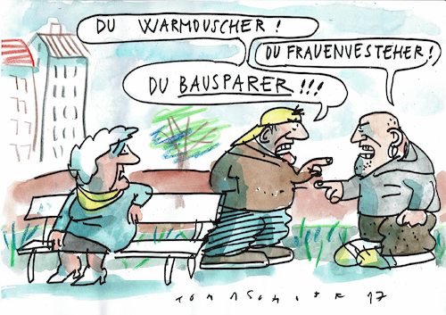 Cartoon: Bausparer (medium) by Jan Tomaschoff tagged bausparkassenurteil,bausparkassenurteil