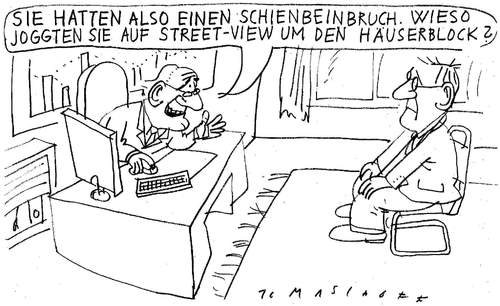Cartoon: Beinbruch (medium) by Jan Tomaschoff tagged street,view