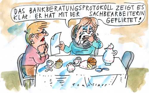 Cartoon: Beraterbank (medium) by Jan Tomaschoff tagged bank,beratung,anlageberatung